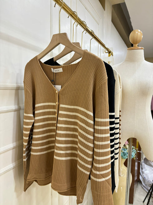 Color Contrast Knitted Cardigan